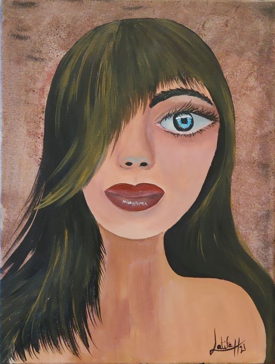 Painting titled "I can see you" by Latifa El Hachem, Original Artwork, Acrylic