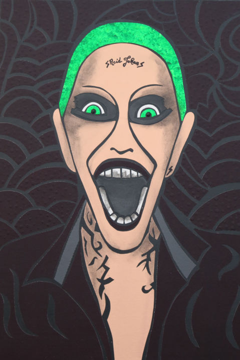 Ζωγραφική με τίτλο "Acid-Joker" από Nathalie Latil, Αυθεντικά έργα τέχνης, Ακρυλικό