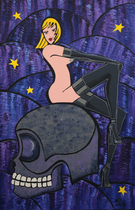 Painting titled "La Séduction" by Nathalie Latil, Original Artwork, Acrylic