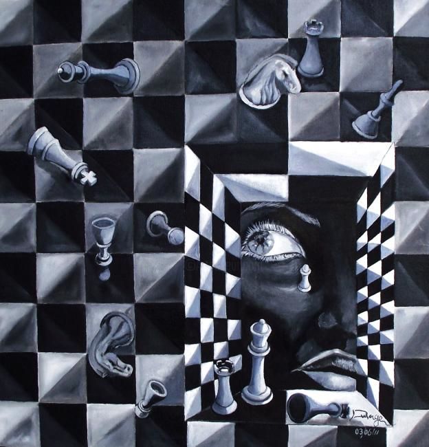 Картина под названием "the game #3" - Ronald Duverge Zais, Подлинное произведение искусства, Масло
