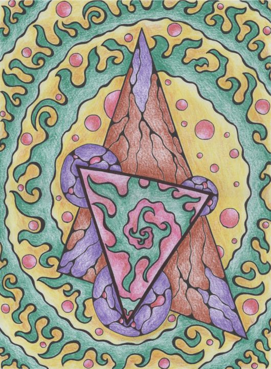 Dessin intitulée "Magic Crystal" par Valerii Latyshev, Œuvre d'art originale, Crayon