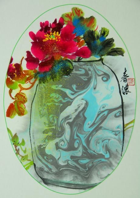Pintura titulada "春濃" por Liu Zhao Jun, Obra de arte original, Oleo