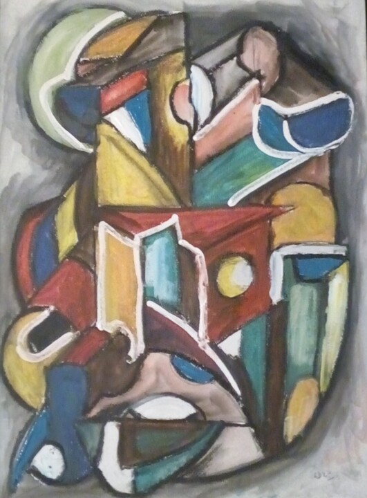 Painting titled "abstraction2" by Laudu, Original Artwork, Gouache
