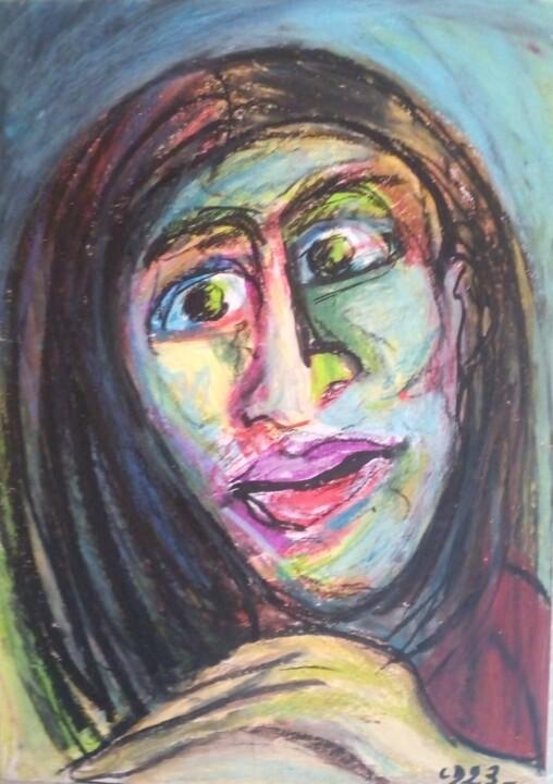 "visage 6" başlıklı Resim Laudu tarafından, Orijinal sanat, Pastel