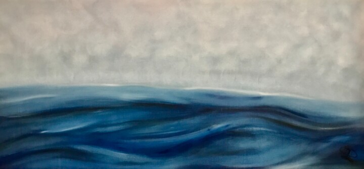 Painting titled "Nothing out the blue" by Laura Bottaro, Original Artwork, Oil
