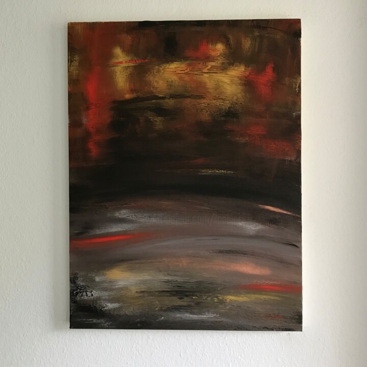 Painting titled "The Radiant Fire in…" by Laura Casini, Original Artwork, Acrylic