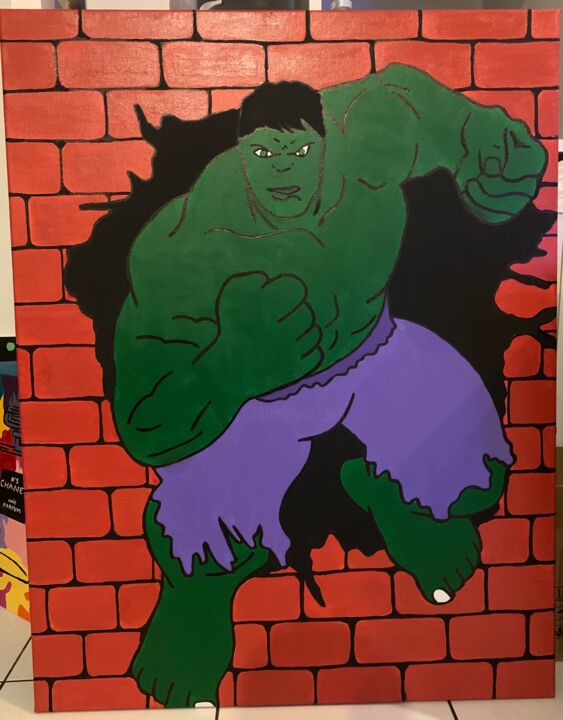 Peinture intitulée "Hulk !!" par Laura Cavalié, Œuvre d'art originale, Acrylique