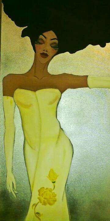Painting titled "Vogue" by Laura Cozzani, Original Artwork, Acrylic Mounted on Wood Stretcher frame