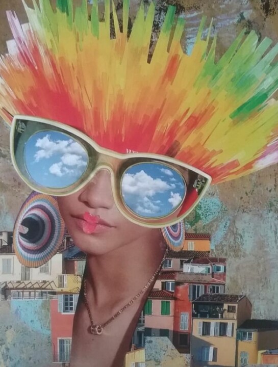 Collages titled "Vacaciones" by Laura Dangelo, Original Artwork, Collages