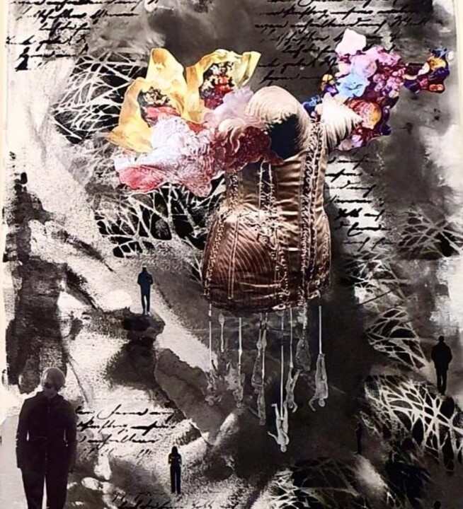 Collages intitulée "A midsummer night's…" par Laura Dangelo, Œuvre d'art originale, Collages
