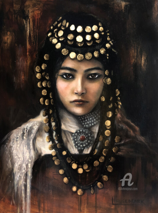 Painting titled "Algerian Princess" by Laura Krusemark, Original Artwork, Oil