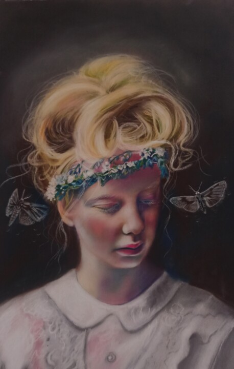 Zeichnungen mit dem Titel "Aura" von Laura Muolo, Original-Kunstwerk, Pastell