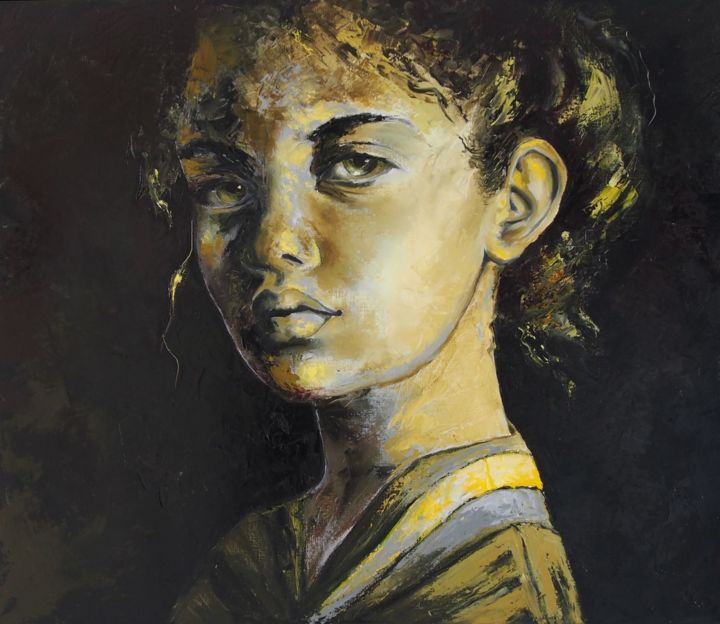 Pintura intitulada "Expression" por Laura Rominu, Obras de arte originais, Óleo