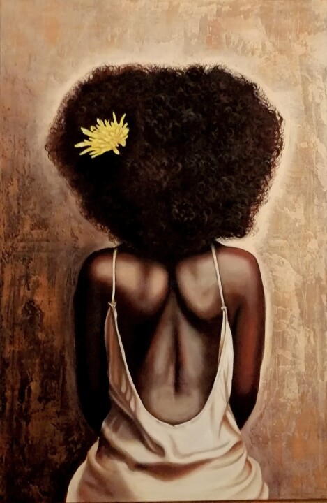 Pittura intitolato "Peonia gialla" da Laura Segatori, Opera d'arte originale, Olio