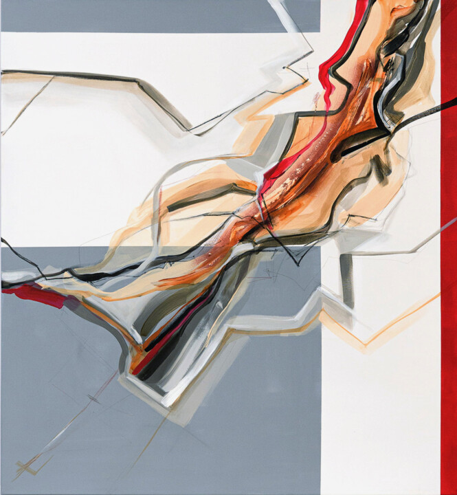 Malerei mit dem Titel "Abstract painting C…" von Laura Treimane Saulaja, Original-Kunstwerk, Acryl Auf Keilrahmen aus Holz m…