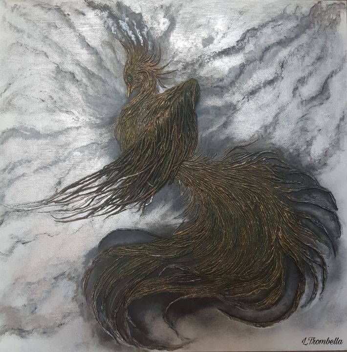 Painting titled "Phoenix" by Laura Trombella, Original Artwork, Acrylic