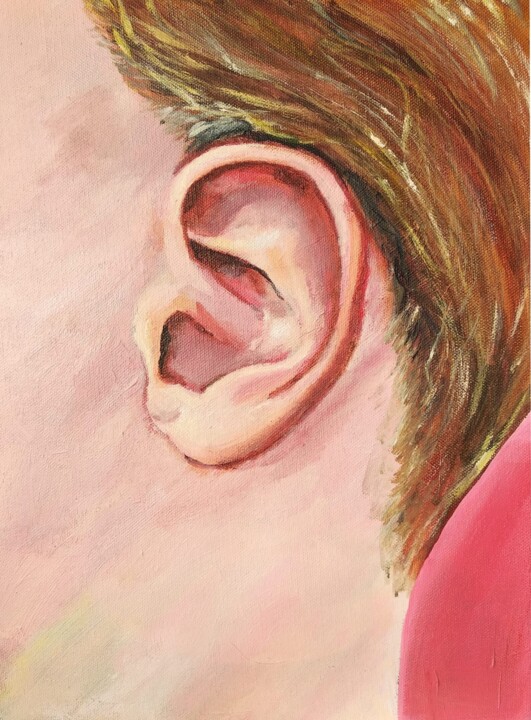 Peinture intitulée "Ear" par Laura Tuča, Œuvre d'art originale, Acrylique