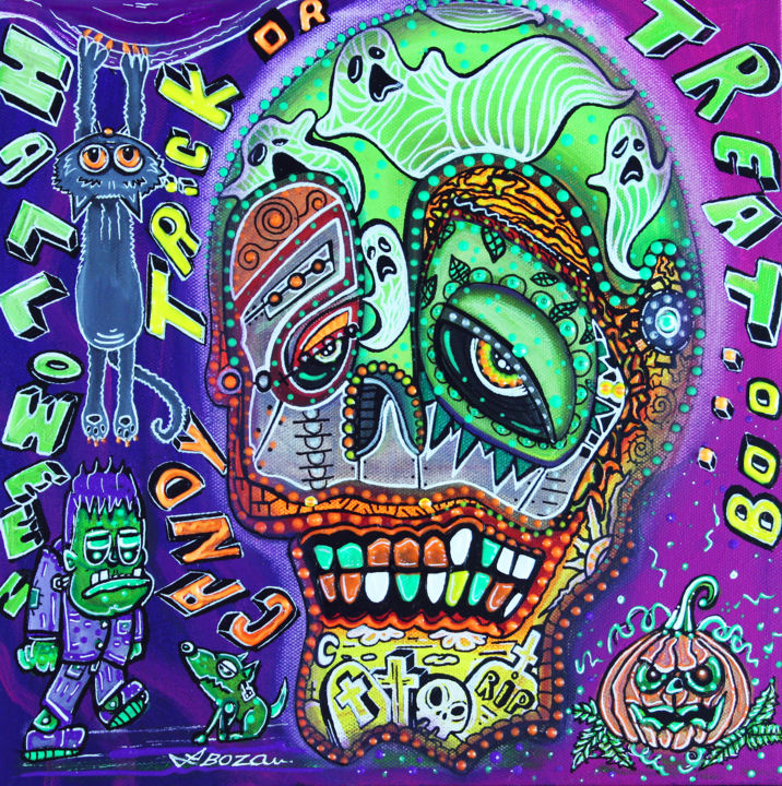 Pintura titulada "Treat or Trick" por Laura Barbosa, Obra de arte original, Acrílico