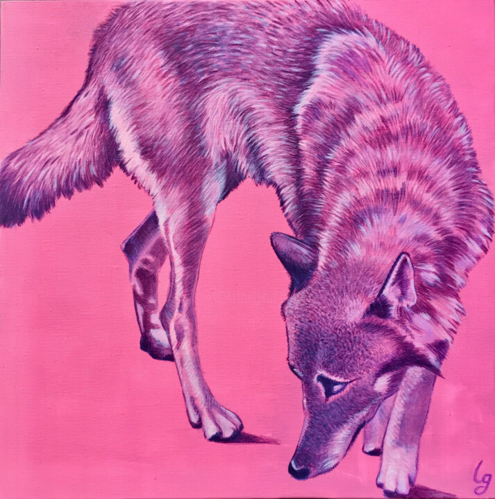 Peinture intitulée "Bad Wolf" par Lauragreenart, Œuvre d'art originale, Acrylique Monté sur Châssis en bois