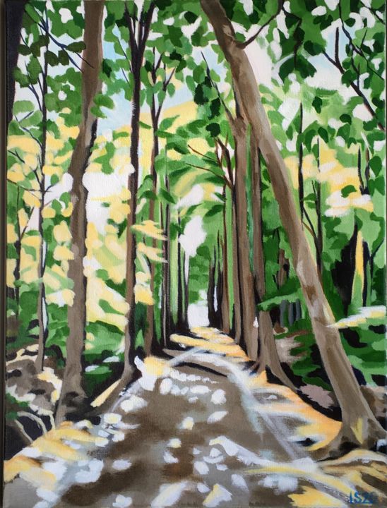 Painting titled "Forest Light" by Laura K Smith Paintings, Original Artwork, Acrylic