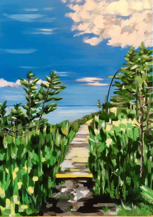 Painting titled "Fundy Trail" by Laura K Smith Paintings, Original Artwork, Acrylic Mounted on Wood Stretcher frame