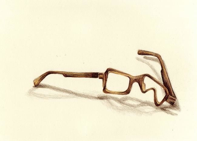 "Found glasses" başlıklı Kolaj Laura Lee Gulledge tarafından, Orijinal sanat