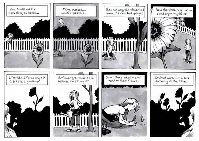 Dessin intitulée "Gardener Tale...pag…" par Laura Lee Gulledge, Œuvre d'art originale