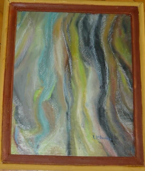 Painting titled "Tree branch" by Laura Mihalca, Original Artwork, Oil