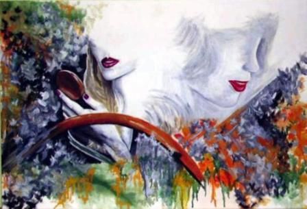 Painting titled "Lips" by Laura Medina, Original Artwork