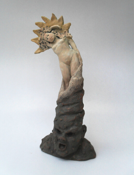 Escultura intitulada "La Bella y la Bestia" por Laura Nehr, Obras de arte originais, Terracota