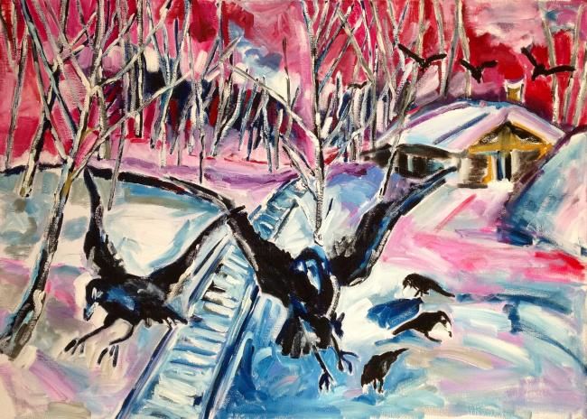 Pintura intitulada "Inverno" por Laura Tedeschi Pittrice, Obras de arte originais, Óleo