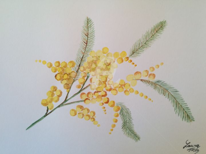Pittura intitolato "mimosa.jpg" da Laura Testa, Opera d'arte originale