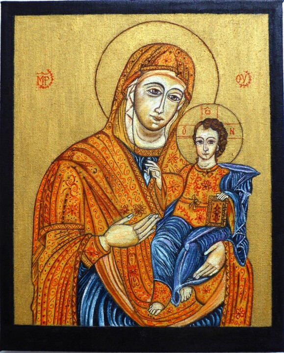 Peinture intitulée "Sainte Mère de Cons…" par Laure Barlet, Œuvre d'art originale, Huile