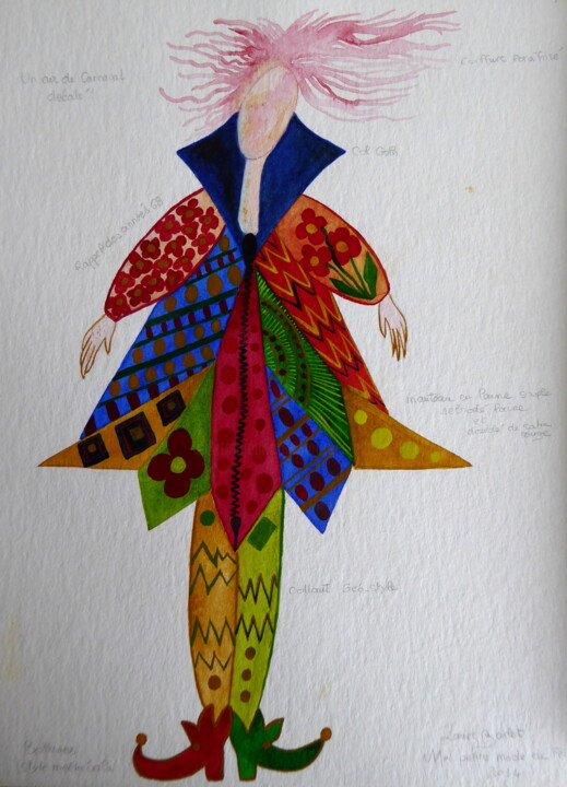 Peinture intitulée "Mon manteau de lumi…" par Laure Barlet, Œuvre d'art originale, Aquarelle