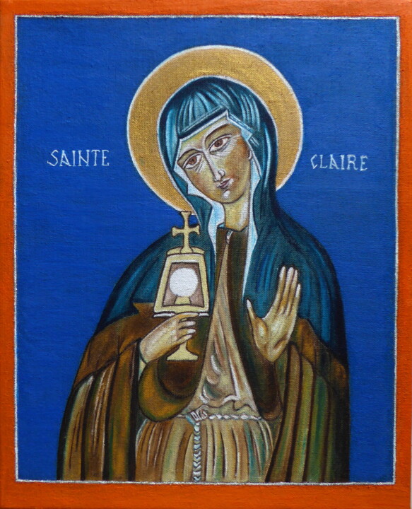Painting titled "Sainte Claire d'Ass…" by Laure Barlet, Original Artwork, Oil