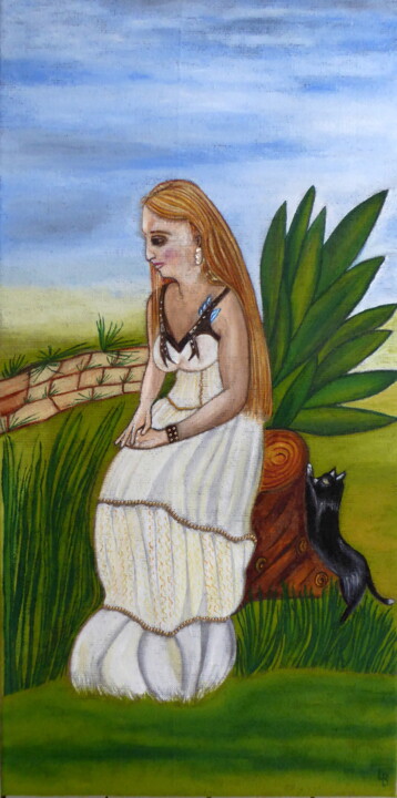 Peinture intitulée "Manon ma fille" par Laure Barlet, Œuvre d'art originale, Huile