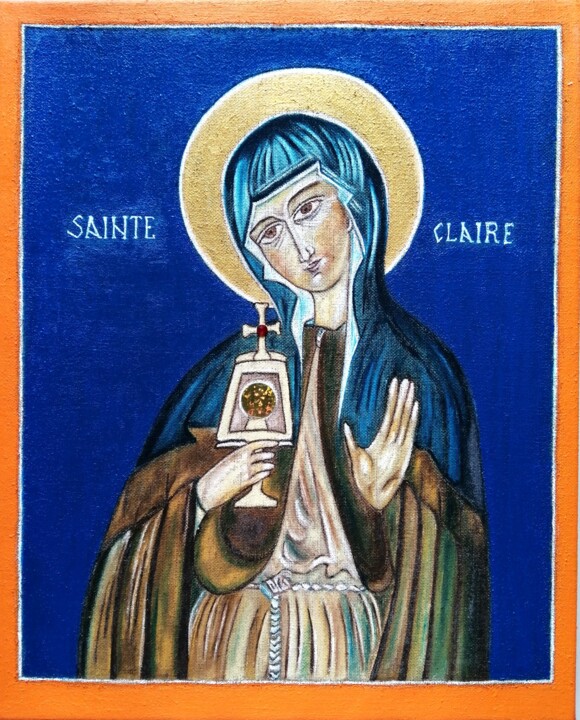 Peinture intitulée "Sainte Claire" par Laure Barlet, Œuvre d'art originale, Huile