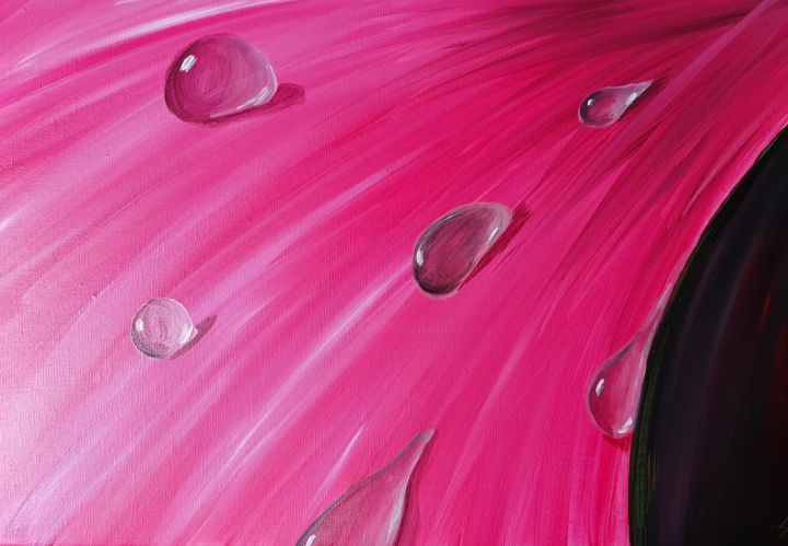 Peinture intitulée "Rosée en rose" par Laure B., Œuvre d'art originale, Acrylique Monté sur Châssis en bois
