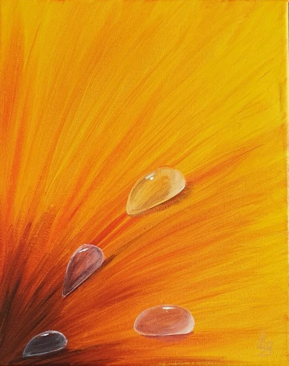 Peinture intitulée "Fleurs soleil" par Laure B., Œuvre d'art originale, Acrylique Monté sur Châssis en bois