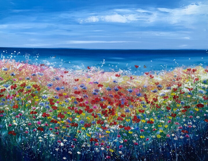 Peinture intitulée "Summer Love II" par Laure Bury, Œuvre d'art originale, Huile Monté sur Châssis