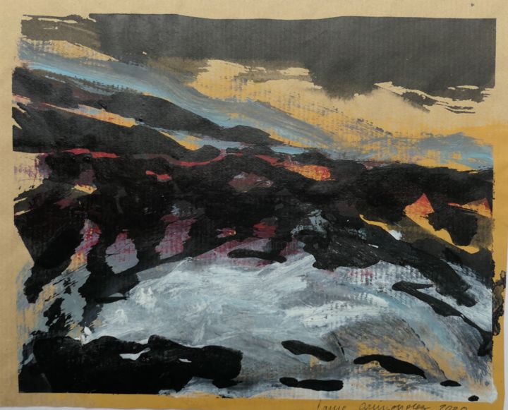 Peinture intitulée "Chant des falaises" par Laure Grimonprez, Œuvre d'art originale, Acrylique