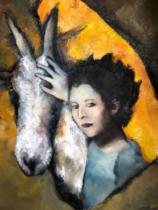 Peinture intitulée "Marguerite" par Laure Izambard, Œuvre d'art originale, Huile