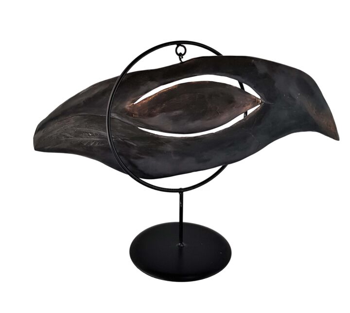 Sculpture intitulée "Le troisième œil" par Laure Polin, Œuvre d'art originale, Argile