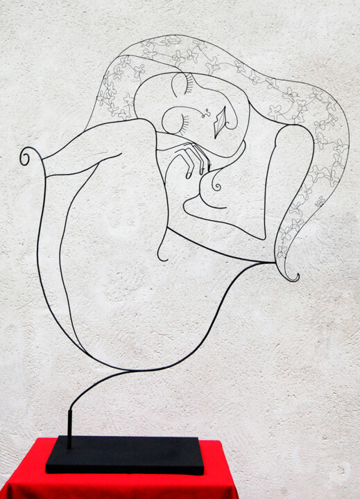Sculpture intitulée "Tendre soupir" par Laure Simoneau, Œuvre d'art originale, Métaux