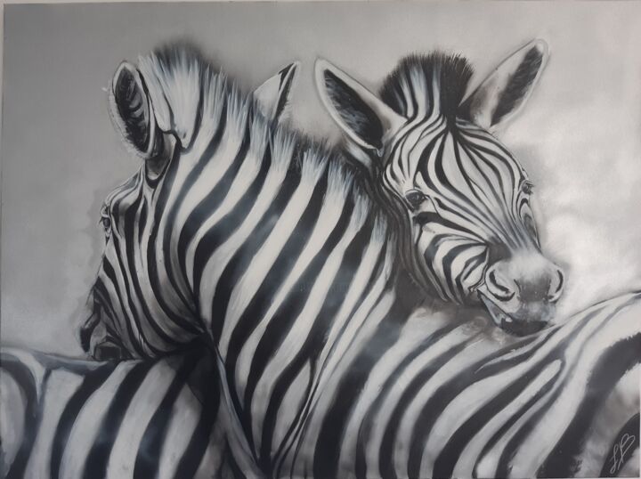 Pittura intitolato "Zebra" da Laure Bollinger, Opera d'arte originale, Acrilico