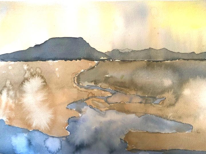 Peinture intitulée "Rivière" par Laurette Follot, Œuvre d'art originale, Aquarelle