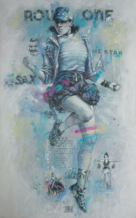 Schilderij getiteld "JUMP" door Laure Mascarello, Origineel Kunstwerk, Acryl