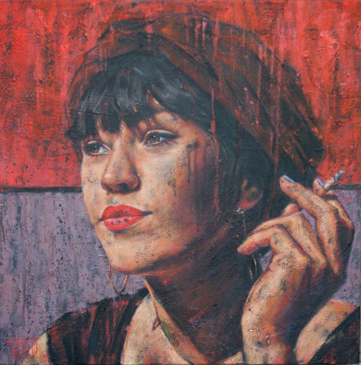 Painting titled "Portrait II" by Laure Mascarello, Original Artwork, Oil