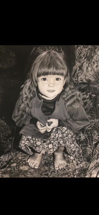 Рисунок под названием "Little Lauren" - Lauren Van Der Linden, Подлинное произведение искусства, Мел