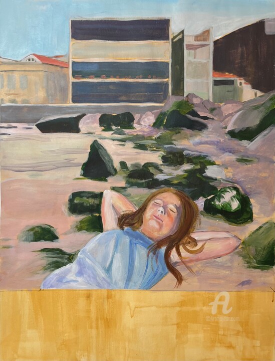 Malarstwo zatytułowany „Rêve de sable” autorstwa Laurence Allemand, Oryginalna praca, Akryl